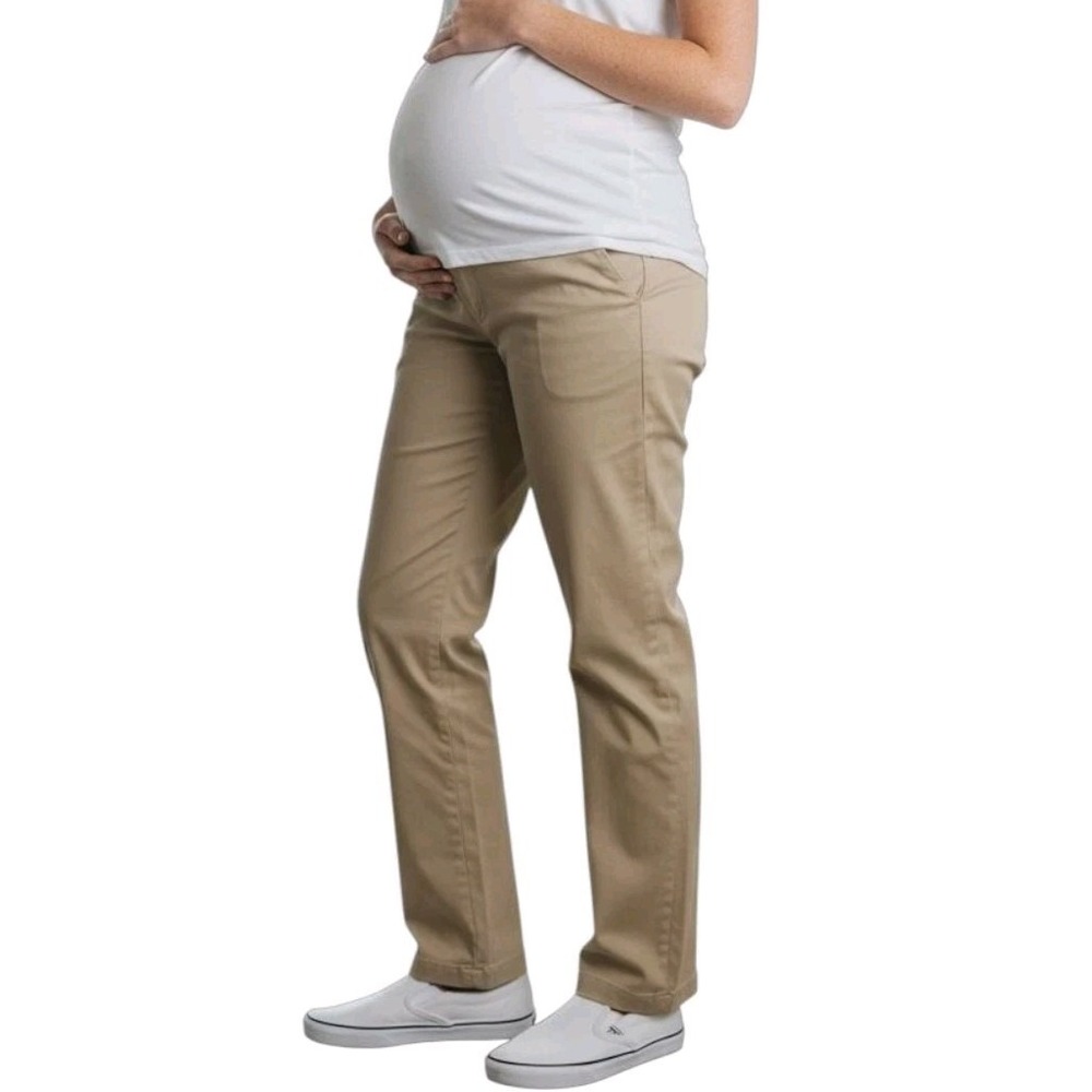 LIZ LANGE‎ Maternity Straight Pants Bedford Cord Stretchy Khaki Chino Women 8